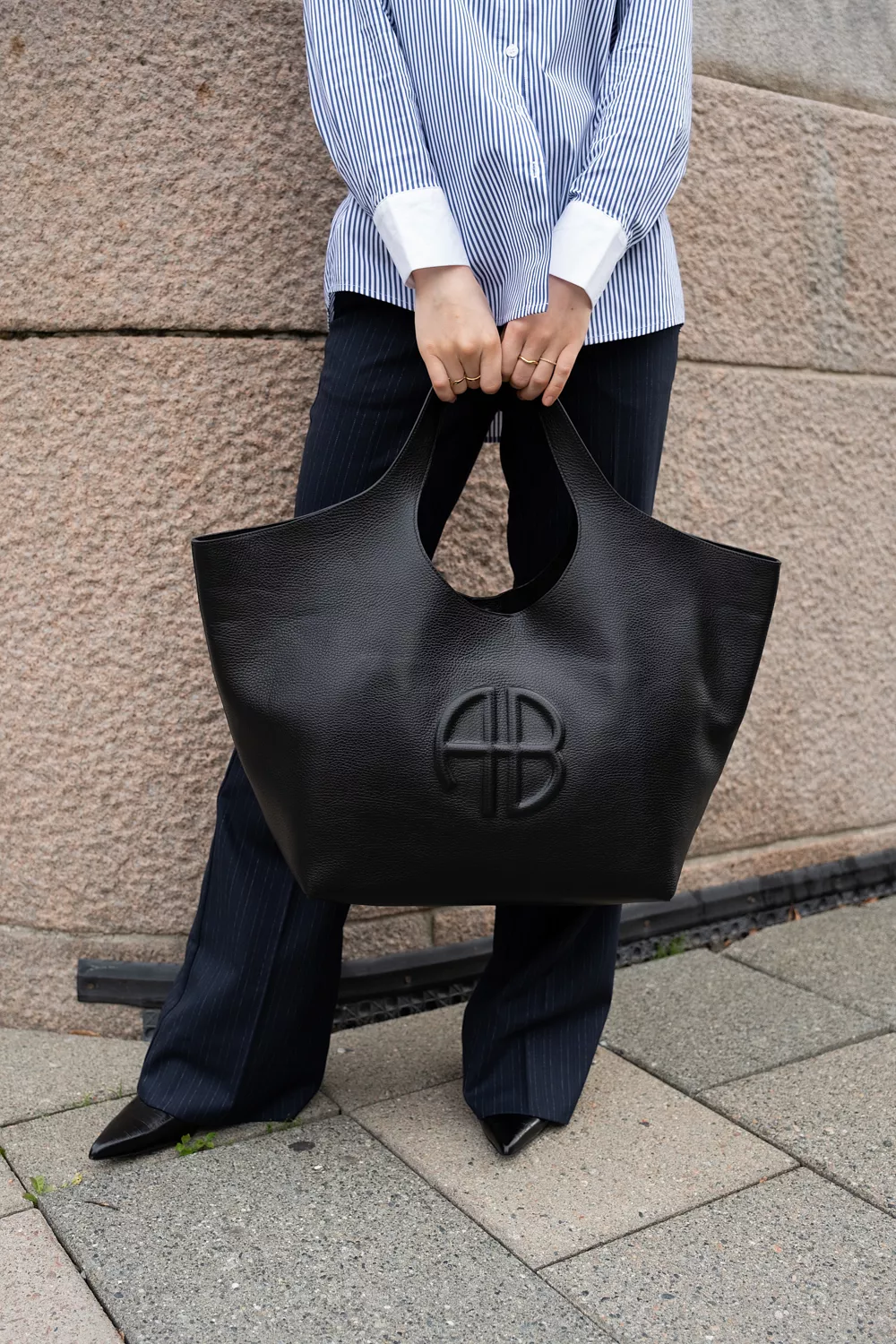 トートバッグ Lili Shopper Bag - ANINE BING - Leather - Black anine-bing-sac-lili-tote-noir-